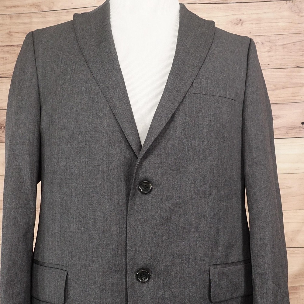 Alfani Suit Jacket Mens 42R Gray Wool Single Breasted 2 Button Notch Lapel